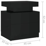  Noćni ormarić visoki sjaj crni 45x35x52 cm konstruirano drvo | Eponuda.com
