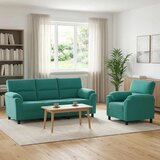  Set sofe 2 pcs Tirkizna Baršun - Tirkizna 1 sjedalo + trosjed | shoptok.hr