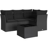  The Living Store Vrtna sedežna garnitura 5-delna z blazinami črn poli ratan - Vrtna Sedežna Garniture, (21452328) | Shoptok.si