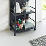 YAMAZAKI Črn kovinski regal na koleščkih 42x84,5x32 cm Tower – | Shoptok.si