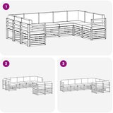  Sekcijska garnitura 9 pcs Bijela i svjetlosiva | shoptok.hr