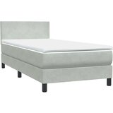 Box spring postelja z vzmetnico svetlo siva 80x220 cm žamet, (21791514) | Shoptok.si