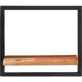  Zidne police 2 kom 40 x 24 x 35 cm masivni bagrem i čelik | shoptok.hr