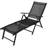 Maison Chic Zložljiv Ležalnik - Sončna ležalnik iz aluminija črn, (22042771) | Shoptok.si