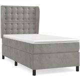Maison Chic Box spring postelja - Vzmetna postelja z vzmetnico svetlo siva 90x200 cm žamet SL7872, (21906731) | Shoptok.si