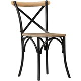 vidaXL Stolice od masivnog drva manga s križnim naslonom 4 kom crne | shoptok.hr