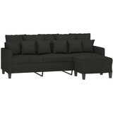  Trosjed s tabureom crni 180 cm od tkanine | shoptok.hr