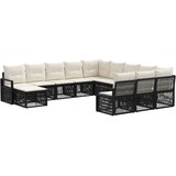 vidaXL Vrtna sedežna garnitura 12 pcs Črna poli ratan, (5000270610) | Shoptok.si
