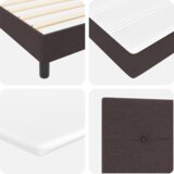 Box Spring Krevet s Madracem Tamno Smeđi 140x200 cm Tkanina | shoptok.hr