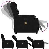 Masažna fotelja od crnog baršuna - Crna 1 Ručno guranje unatrag | shoptok.hr