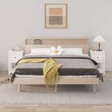  Nočna omarica 2 kosa bela 40x35x61,5 cm trdna borovina, (20716761) | Shoptok.si