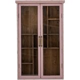 Bloomingville Prljavo roza vitrina od masivne jele 50x80x14 cm Hazem – Cijene