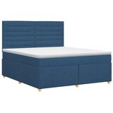  Boxspring krevet s madracem Plava 160 x 200 cm Tkanina - Plava 160 x 200 cm Dizajn linija | shoptok.hr