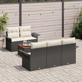  Set od 6 komada vrtnih kauča s jastučićima crni poli ratan akacija | shoptok.hr