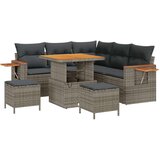 8-dijelni vrtni set sofa s jastučićima Siva Poli Ratan Akacija 3-dijelni vrtni set za objed s jastučićima Siva Poli Ratan Akaci | shoptok.hr
