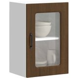 Maison Chic Kuhinjska stenska omarica - Kuhinjska omarica s steklenimi vrati Kalmar rjavi hrast iu631, (22063832) | Shoptok.si