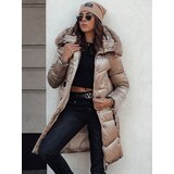 DStreet Kurtka damska ULTRAWAY pikowana z kapturem kamelowa | shoptok.hr