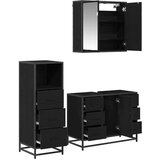 vidaXL Komplet pohištva za kopalnico 3 pcs Črni hrast 80 x 33 x 60 cm | Shoptok.si