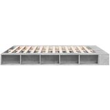  Posteljni okvir betonsko siv 200x200 cm inženirski les | Shoptok.si