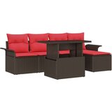  Vrtna sedežna garnitura z blazino 6 pcs Rjava poli ratan, (5000146520) | Shoptok.si