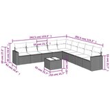  10-dijelni set vrtnih sofa s jastucima bež od poliratana | shoptok.hr