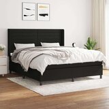 vidaXL Krevet s oprugama i madracem crni 180x200 cm od tkanine | shoptok.hr