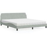  Krevet s madracem Dover svjetlosivi 180x200 cm baršunasti | shoptok.hr