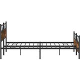 Metalni Kovinski posteljni okvir brez vzmetnice dimljen hrast 193x203cm, (21829666) | Shoptok.si