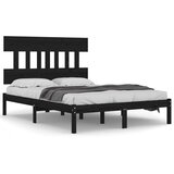  Okvir za krevet od masivnog drva crni 140 x 190 cm | shoptok.hr
