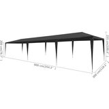  Šator za zabave 3 x 9 m PE antracit | shoptok.hr