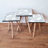 Hanah home 3Shp175 - Light Blue Light BlueGreyWhite Nesting Table (3 Pieces) | ePonuda.com
