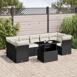  8-dijelni set vrtnih sofa od poliratana s jastucima crni | shoptok.hr
