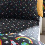 Catherine Lansfield Crna dječja plahta s gumom za bračni krevet 135x190 cm Rainbow Rockets – | shoptok.hr