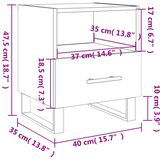 vidaXL Nočna omarica bela 40x35x47,5 cm inženirski les | Shoptok.si