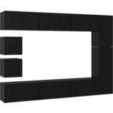  Set TV komoda s policom Zidne Ostalo s pohranom 10 pcs Crni hrast Konstruirano drvo | shoptok.hr
