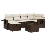 Maison Chic Seti vrtnega pohištva - Vrtna garnitura - Vrtni pohištvo set 7-delna z blazinami rjav poli ratan, (21803115) | Shoptok.si