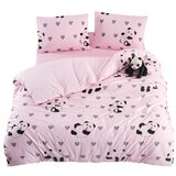 Mila Home Rožnata enojna/podaljšana posteljnina z rjuho/3-delna 160x220 cm Panda – | Shoptok.si
