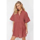 Trendyol Tile Wide Fit Mini Woven Flounce 100% Cotton Beach Dress Cijene