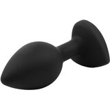 Sunfo silikonski analni dildo s kamenom u obliku srca (crno-safirno) | shoptok.hr