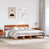 vidaXL okvir kreveta bez madraca voštano smeđi 200x200 cm od borovine | shoptok.hr