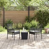  3-komponentni vrtni bistro set s jastučićima crni poli ratan | shoptok.hr