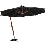  Viseč senčnik z drogom črn 3,5x2,9 m trden les jelke | Shoptok.si