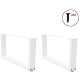 Noge jedilne mize V-oblike 2 kosa Bela 70x(30-31,3) cm Jeklo | Shoptok.si