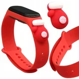 strap xmas pašček opaska do xiaomi miband 6/5 świąteczny czerwony rękawiczka, (21910479)