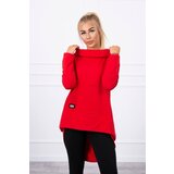 Kesi Long back sweatshirt with hood red Cijene