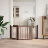 vidaXL Vrata za pse sklopiva 3 panela smeđi hrast 150 cm | shoptok.hr