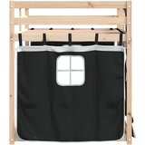  Krevet na kat sa zavjesama bijelo-crni 90 x 200 cm od borovine | shoptok.hr