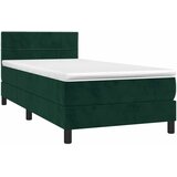 box spring s madracem LED tamnozeleni 90x200 cm baršun | shoptok.hr