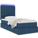  LED krevet za pohranu s madracem Plava 90 x 190 cm Tkanina | shoptok.hr