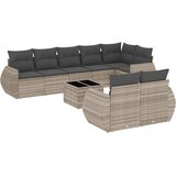  9-dijelni set vrtnih sofa od poliratana s jastucima svjetlosivi | shoptok.hr